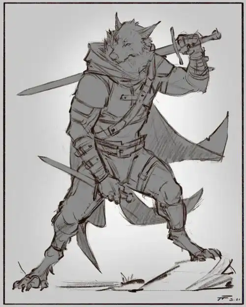 画画素材一组兽人绘画参考