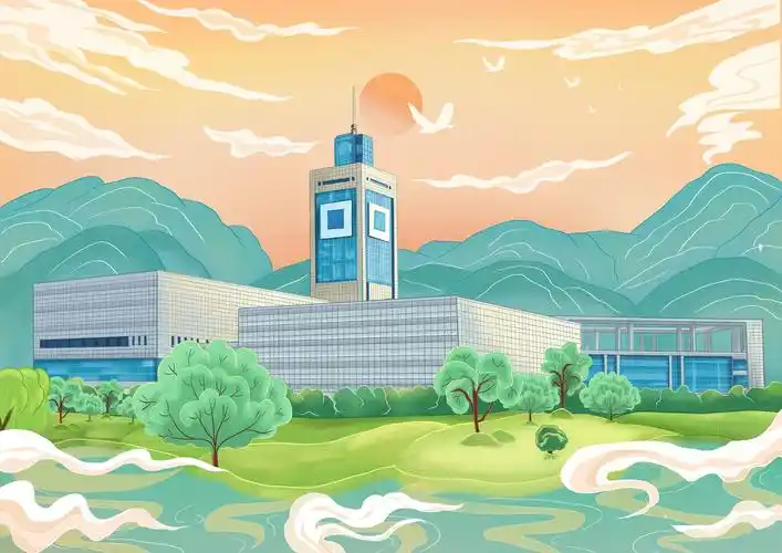 校园建筑中国风插画系列已商用禁抄袭