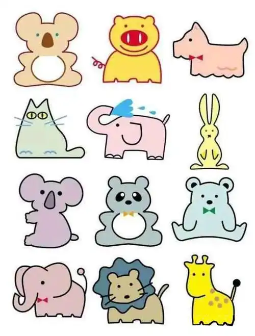 小动物简笔画彩色全图