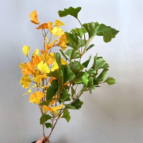 黄色银杏叶 户外大树装饰树叶 假树叶仿真树定制红枫叶绿色银杏叶