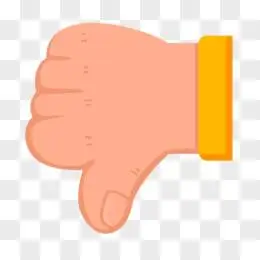 卡通手绘拇指朝下图标元素
