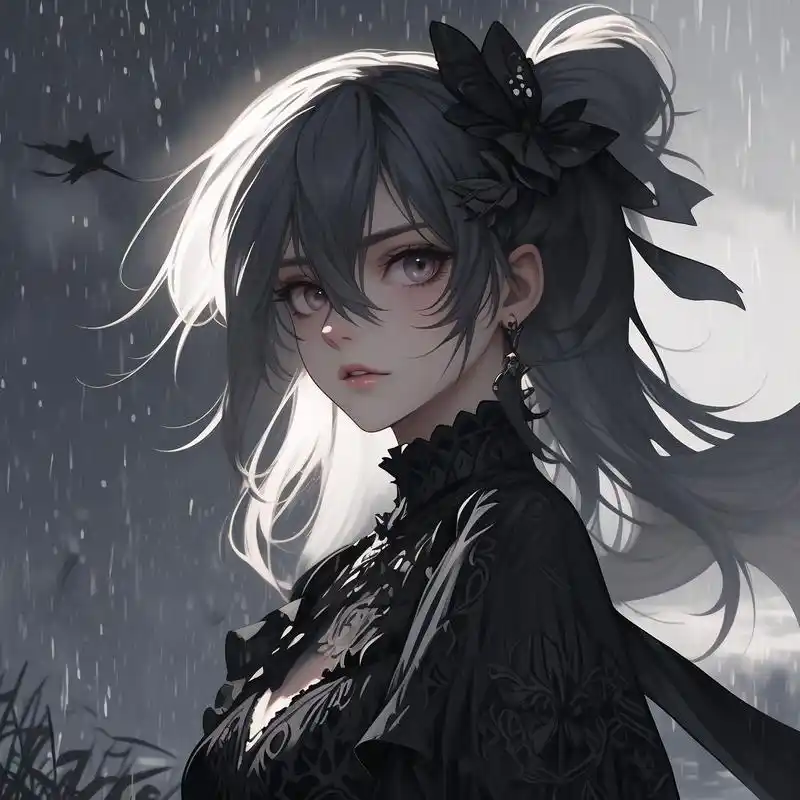 94哥特魅影:高冷黑暗系女性头像92 深邃的眼神,透露着不可言说的