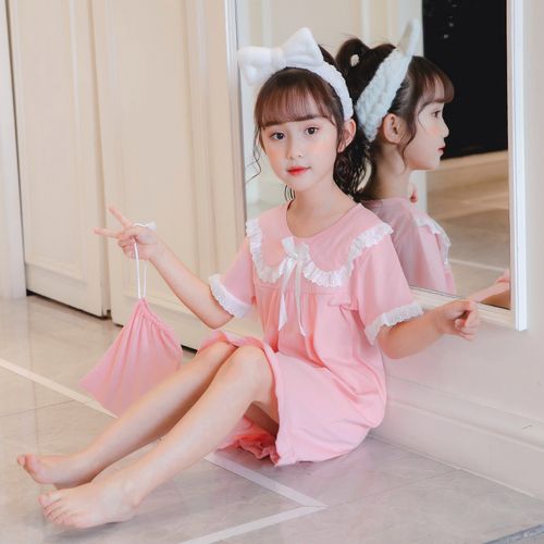 睡衣小学生睡裙女童2022年新款夏薄款儿童女孩夏季家居裙