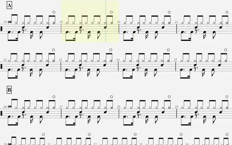 【乐手网】a_hisa-caravan (大篷车) 架子鼓(动态鼓谱)-演示