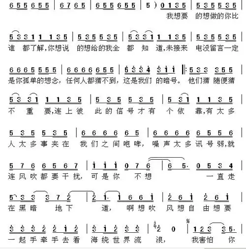 求周杰伦《暗号》的数字简谱,不要图片