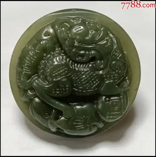 和田玉大气麒麟腰带扣玉石腰扣