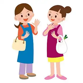 主妇,站立,谈话,矢量