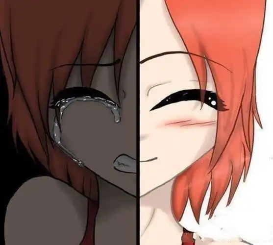 一个明明很难过,一个却要假装快乐