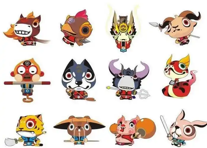 可爱卡通动物之12生肖图案