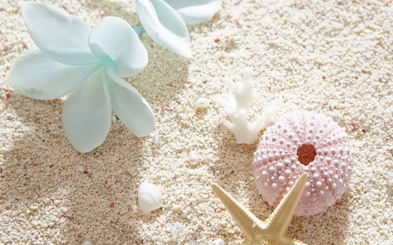 湛蓝唯美海滩风景图片桌面壁纸