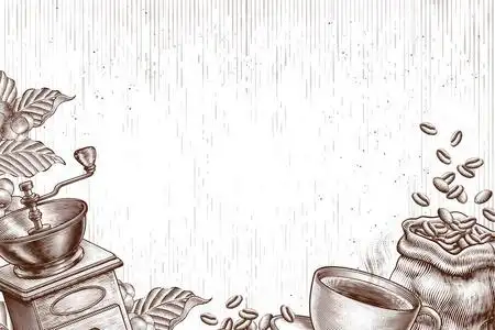 雕刻咖啡店及相关对象背景照片