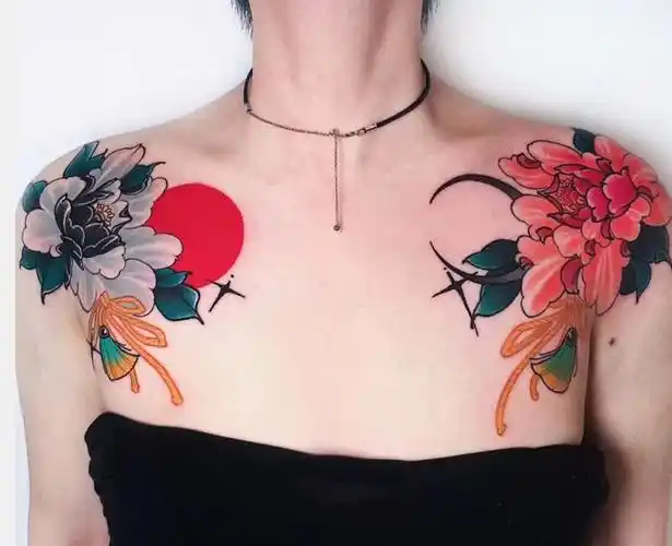 最新牡丹花纹身图案合集牡丹花纹身图案女5