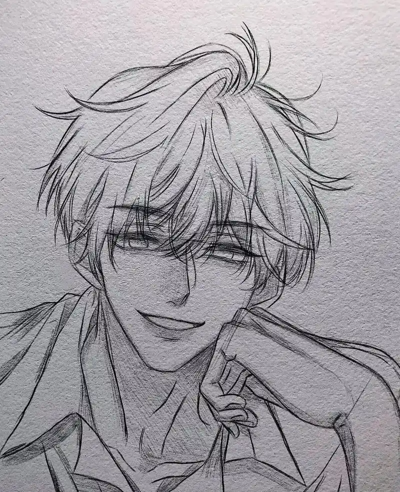 最近画的一些画 男生绘画教程 男生发型画法 ! - 抖音