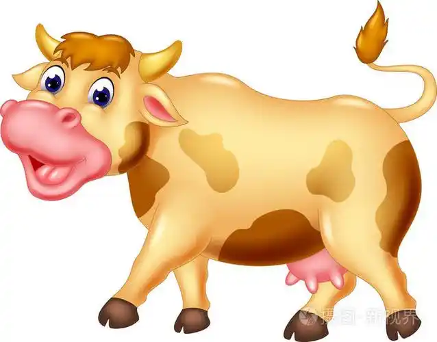 可爱的母牛卡通走笑
