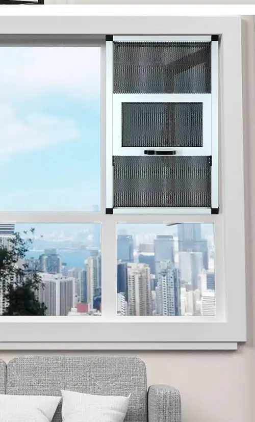 平开窗纱窗金刚网防盗纱窗外平开窗免打孔纱窗网自装推拉式铝合金沙窗