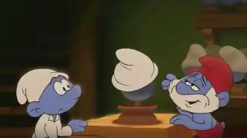 蓝精灵厌厌讨厌爸爸给送他的帽子可当厌厌知道是爸爸精心准备的他后悔