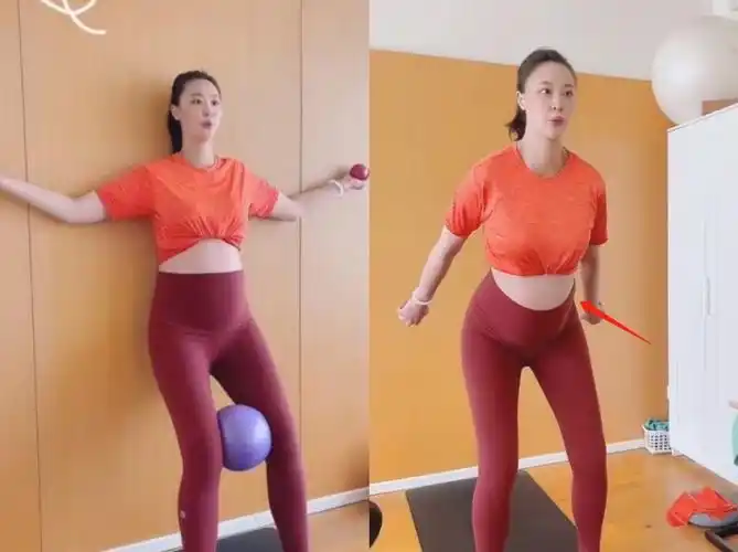 惠若琪挺8月孕肚打排球亲自示范专业动作皮肤白皙细腿瞩目