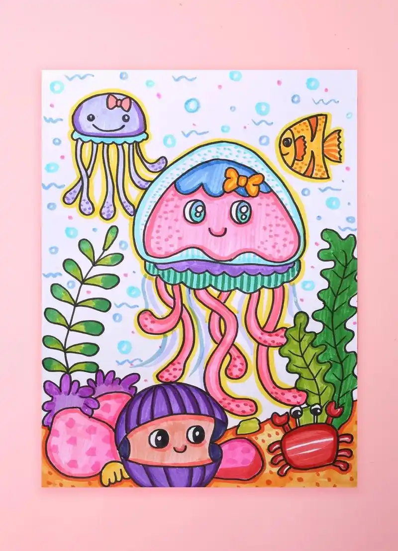 适合5到8岁宝宝的儿童创意画~#一起学画 - 抖音