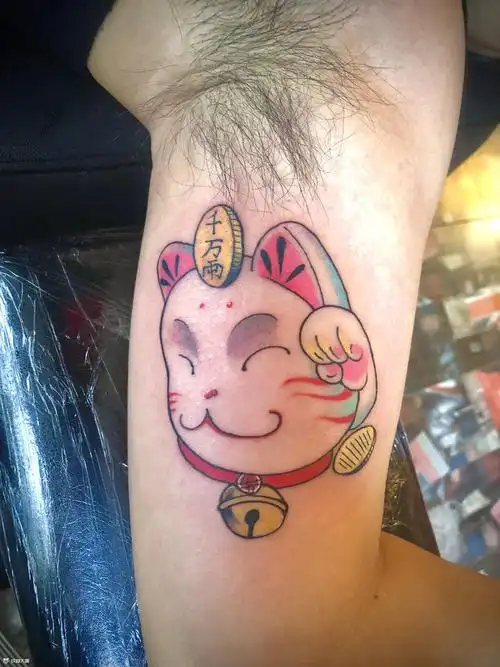 招财猫_纹身图案手稿图片_青云的纹身作品集