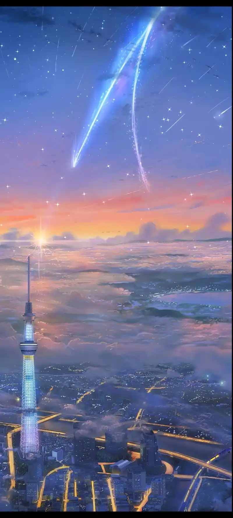 你的名字,唯美治愈星空.#送你一张壁纸 #治愈风景 #图文伙 - 抖音