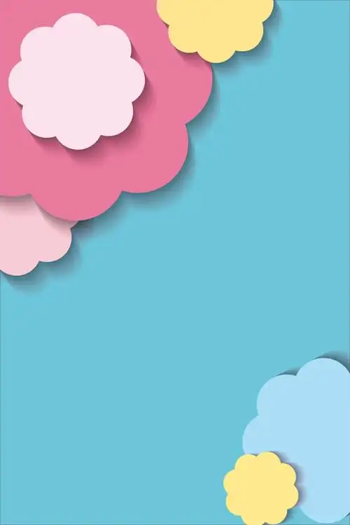 矢量立体卡通花朵形状海报背景