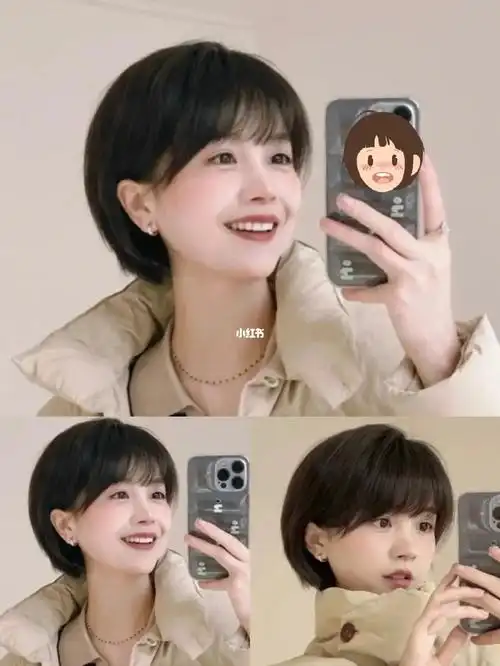 减龄的挂耳短发92可甜可盐~少女感十足!