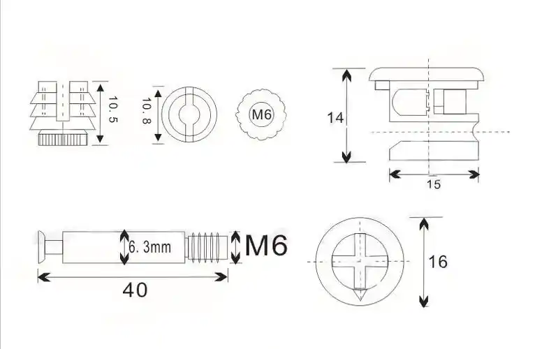 橱柜连接件 衣柜连接件 家具连接件 三合一连接件 连接件偏心轮