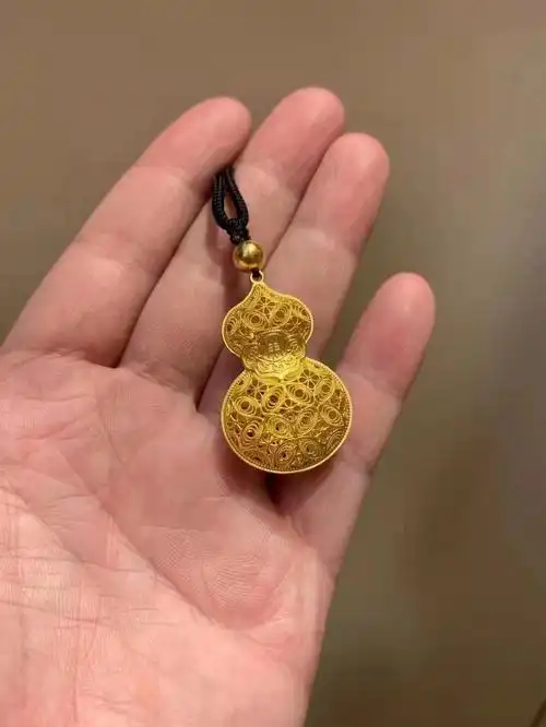 黄金古法花丝葫芦福禄吊坠912克