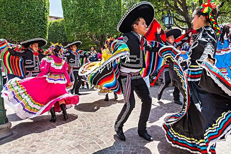 群体,墨西哥人,舞者,表演,街道,圣米格尔,墨西哥