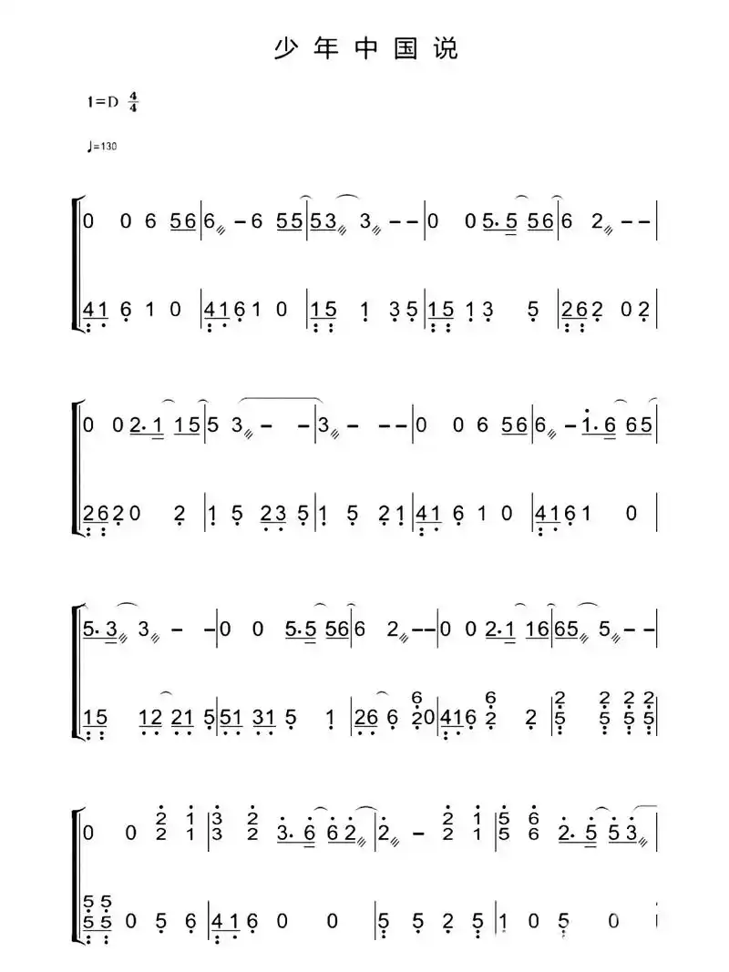 少年中国说古筝简谱分享.d调.#少年 - 抖音