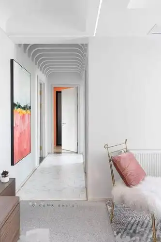 118㎡轻奢风三居室打造精致生活走廊吊顶太惊艳了进门瞬间变迷弟