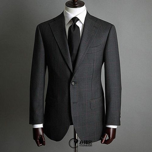衣邦亲(上门量体)手工定制新款深灰格子羊毛西装定制男量身定做高端