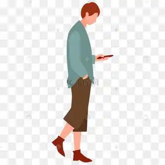 走路看手机的男人