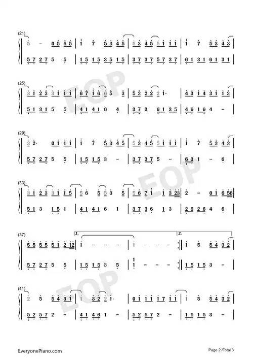 牛奶面包-亲爱的热爱的片尾曲-杨紫俏皮演绎少女心双手简谱预览2