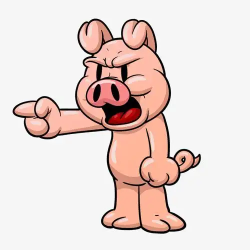 卡通生气的小猪设计