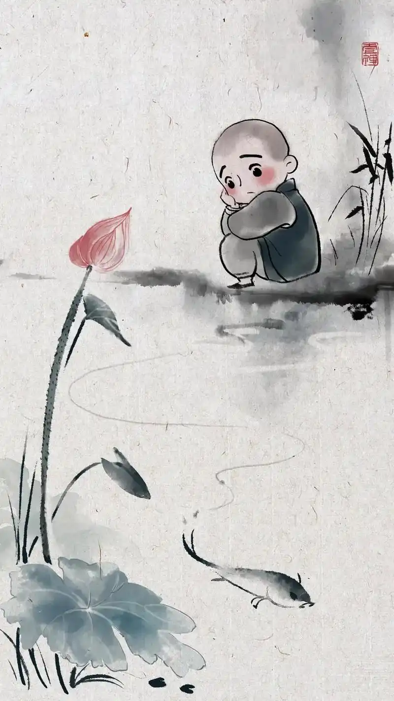 一禅小和尚壁纸,与自己促膝长谈,与孤独握手言欢