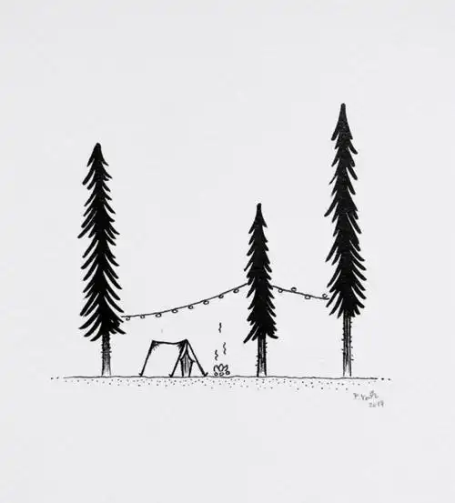 简单黑白画素材