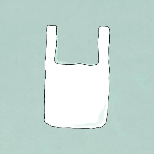 可重复使用的塑料袋psd涂鸦插图地球友好生活图片,袋,空白空间,卡通