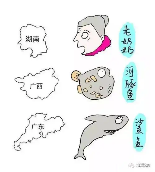 萌翻了手绘34个省级轮廓图30秒钟快速记忆