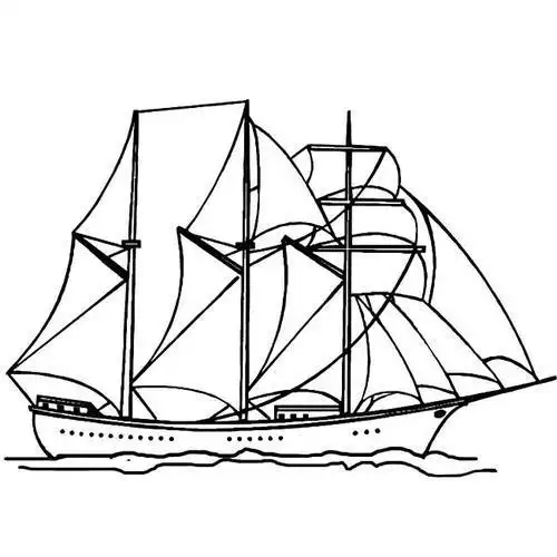 船上的白帆简笔画