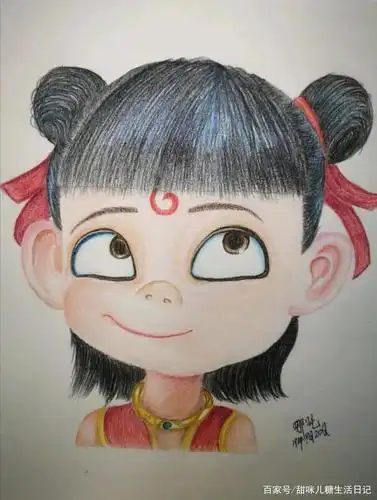 彩铅动漫哪吒绘画步骤