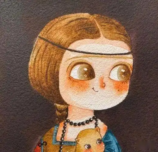 世界名画手绘头像第一眼就爱了