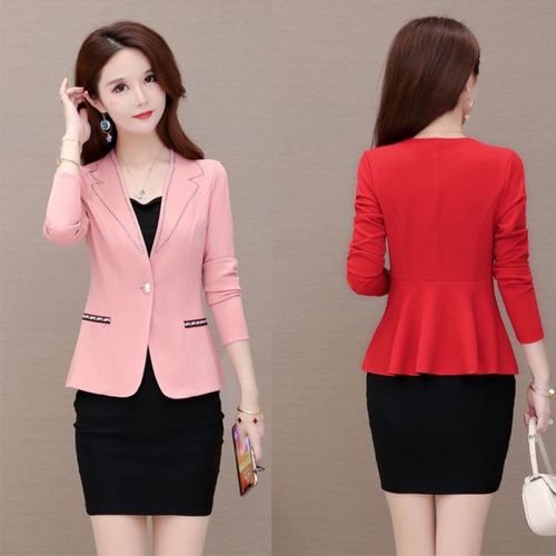 春秋新款大码女装韩版小西服外套女士修身显瘦长袖外搭时尚小外套