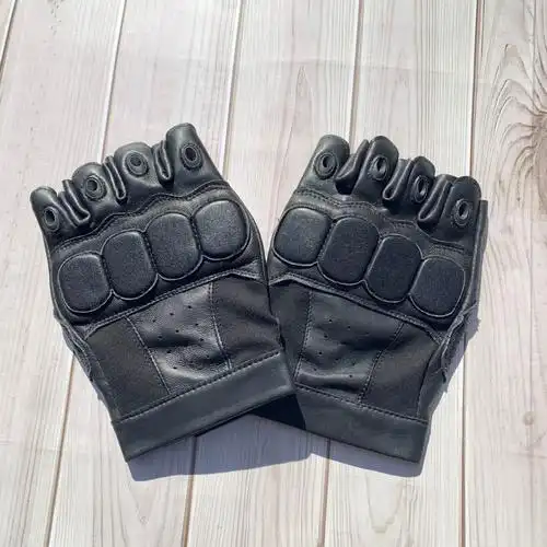 真皮半指战术手套男安保安防巡逻雪豹猎鹰特种兵作战训练配发手套