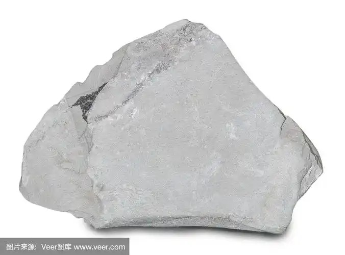 矿物泥灰岩(泥灰岩)孤立在白色背景上