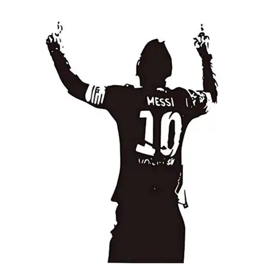 10号足球运动员 messi 背影图案 精雕艺术家居装饰墙贴