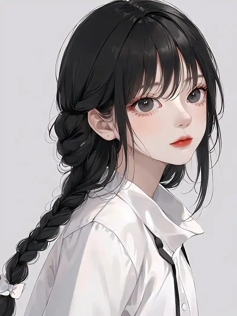 以前的库存,留着给大家用,白衬衣辫子女孩头像#女生头像 #双马尾#动漫