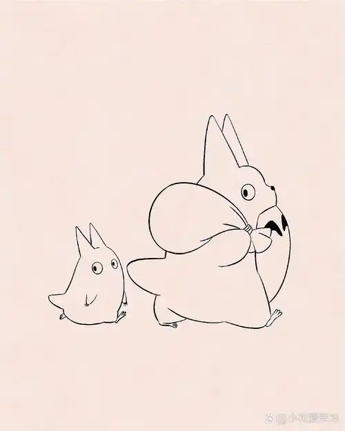 龙猫简笔画教程|小白必会 爱分享 爱画画  我是闲人 儿插人物|儿插