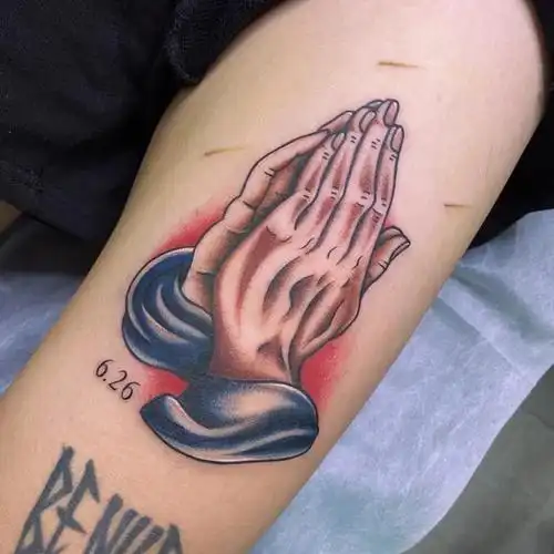 old school 祈祷之手_纹身吧社区 - 纹身大咖