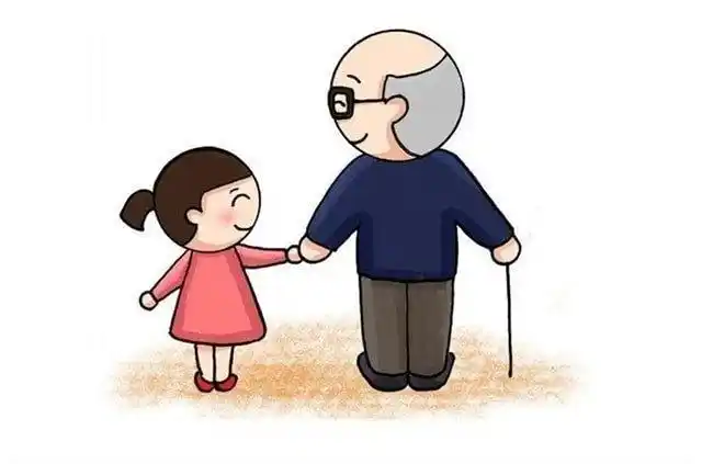 敬老爱老的老人简笔画